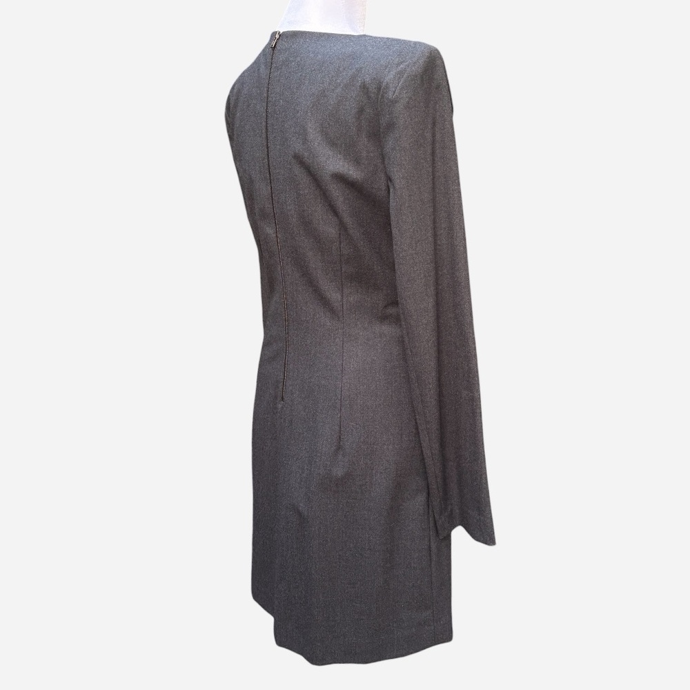 Theory Long Sleeve Charcoal Gray Wool Mini Dress | Size 6* - Picture 4 of 12